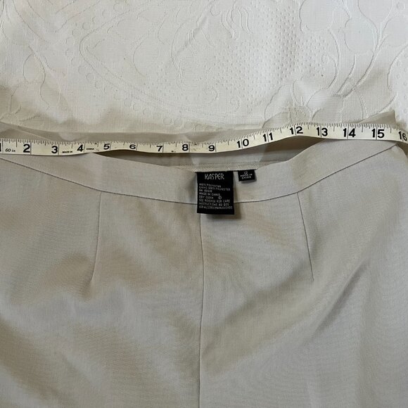 KASPER 12 Neutral Off-white Greige Cream 2-piece All-Lined Jacket Pant SUIT - Picture 6 of 9